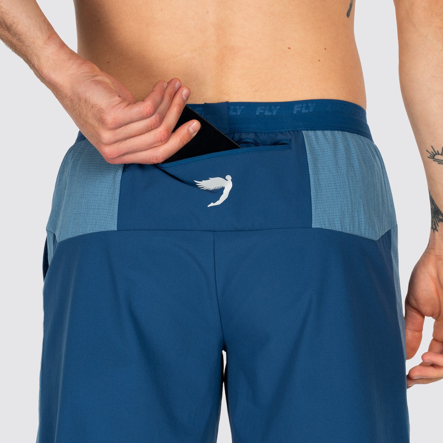 Tempo 2-1 Shorts Long Blue (8441334038757)