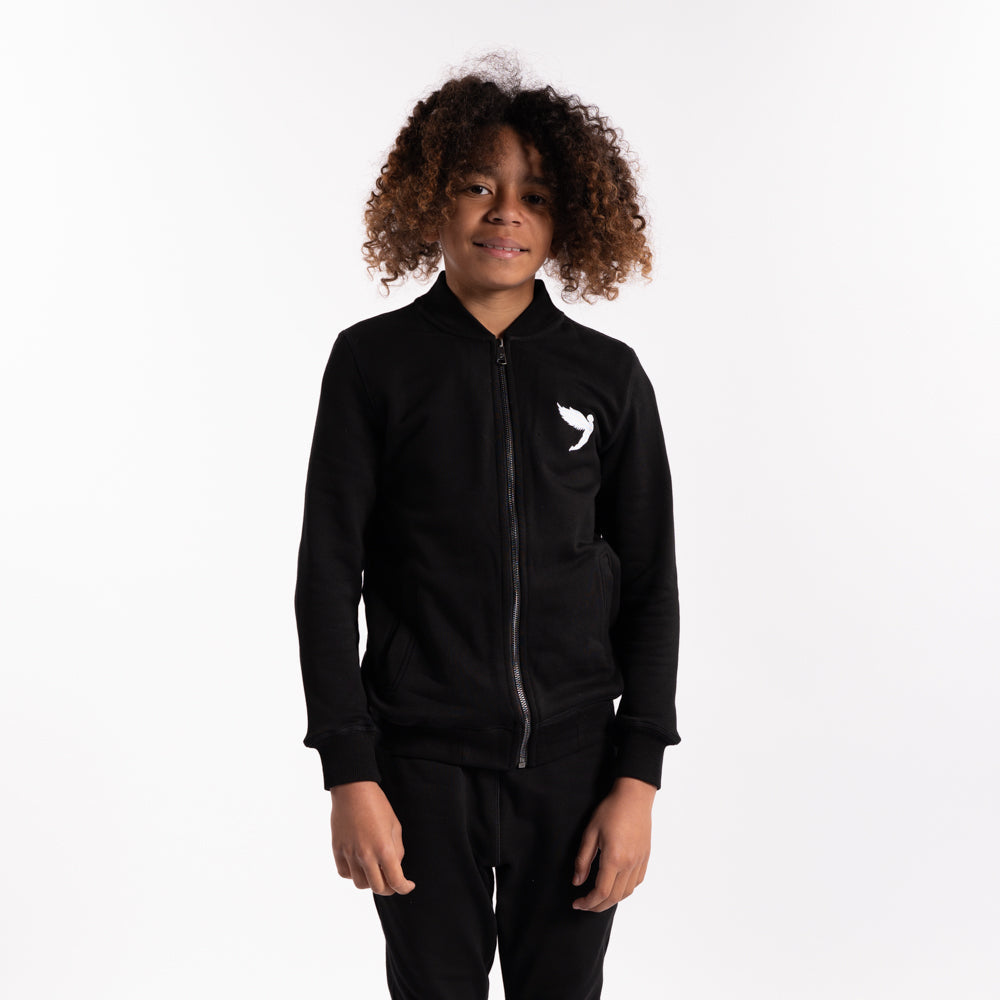 Kids Tracksuit Jacket Black (6541115785380) (7939909288165)