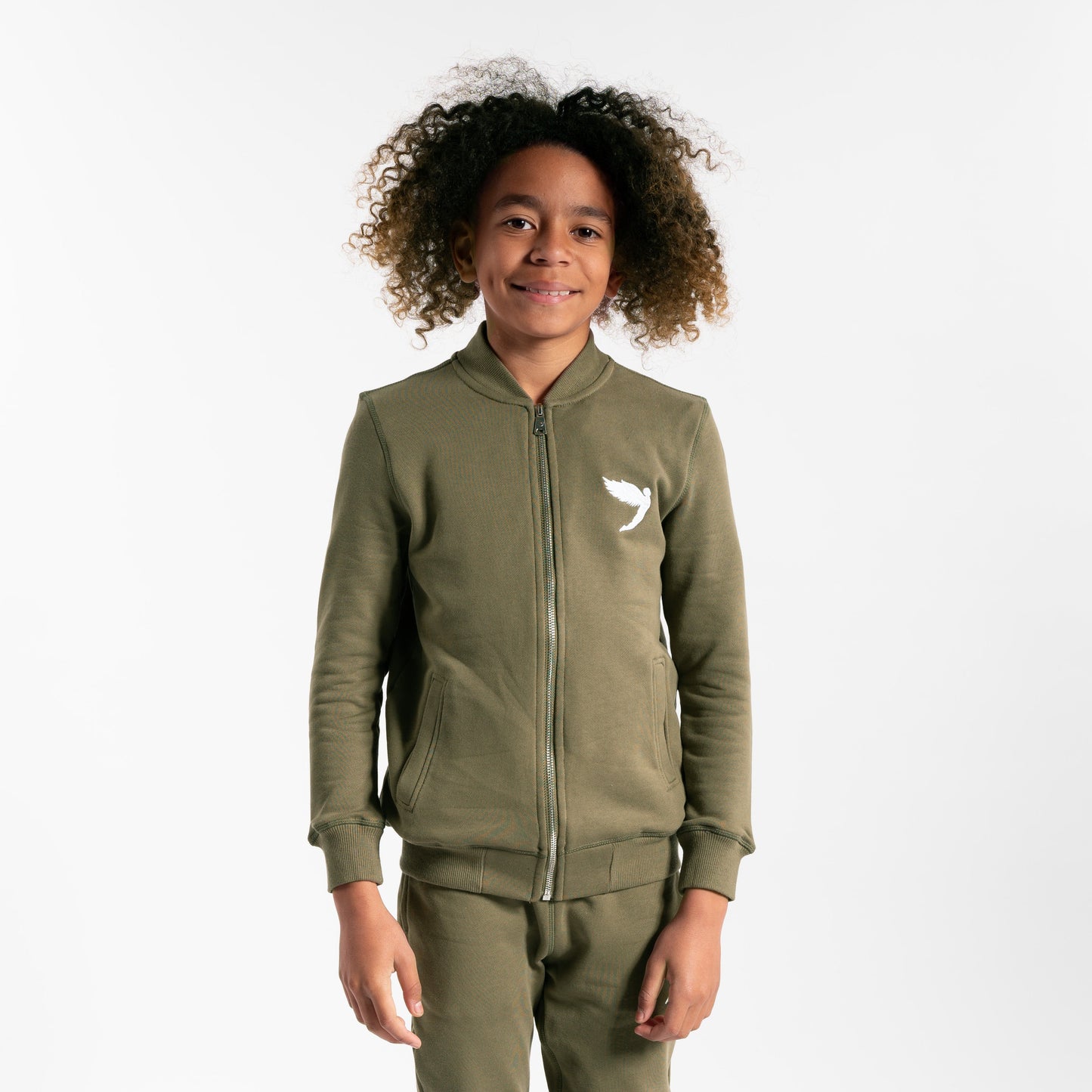 Kids Tracksuit Jacket Khaki (6541121978532) (7939909255397)