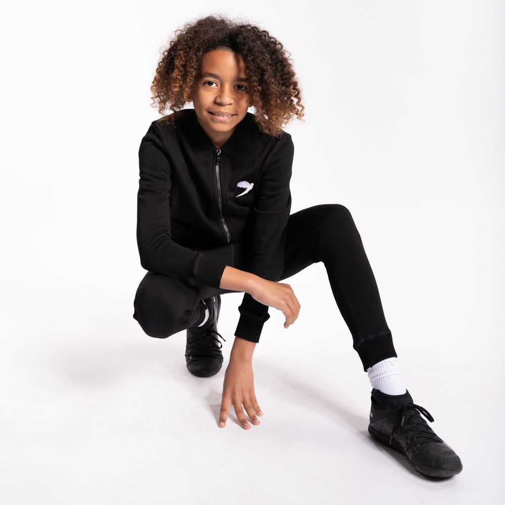 Kids Tracksuit Jacket Black (6541115785380) (7939909288165)